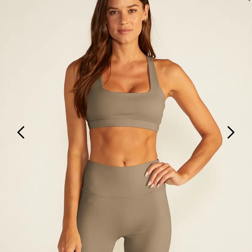 Women's Olive Sports Bra and Leggings Set